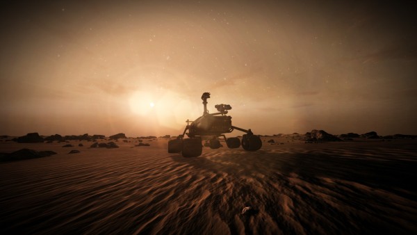 Mars Rover at Sunset