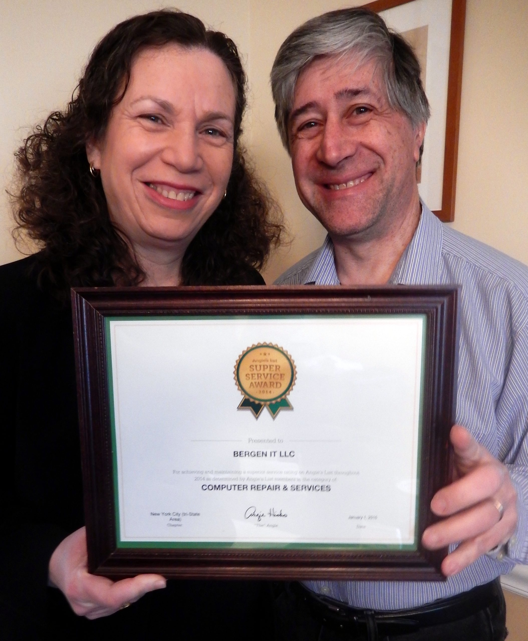 Bergen IT Wins Angie's List Super Service Award